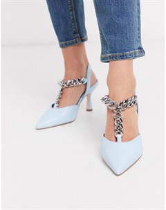 Голубые туфли на каблуке Asos design
