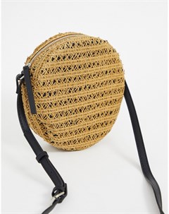 Соломенная круглая сумка через плечо Vero moda