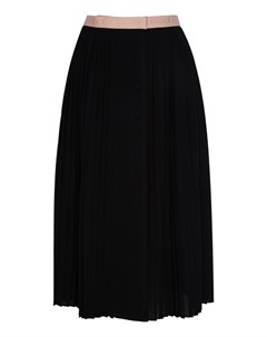 Черная плиссированная юбка с контрастной отделкой Gucci