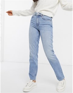 Голубые джинсы прямого кроя с завышенной талией French connection