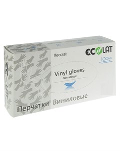 Перчатки виниловые прозрачные размер XL 100 шт Ecolat