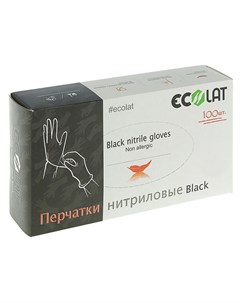 Перчатки нитриловые черные размер XL Black 100 шт Ecolat