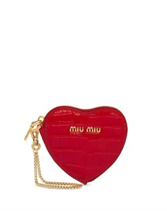 Брелок в форме сердца с логотипом Miu miu