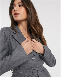 Серый пиджак с поясом от комплекта Na-kd