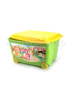 Ящик для игрушек на колесах 580х390х335 мм с аппликацией Пластишка