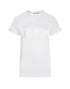 Белая футболка с отворотами на рукавах Vivetta