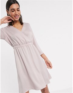 Розовое платье мини с запахом и отделкой на талии Y.a.s