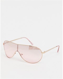 Солнцезащитные очки авиаторы в оправе цвета розового золота Missguided