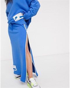 Синяя юбка макси с молнией Nike