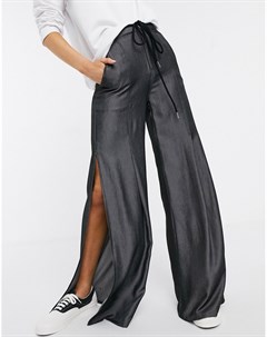 Мягкие широкие брюки из шамбре с поясом Skylar rose