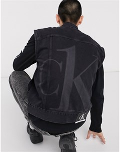 Черный джинсовый жилет oversized CK1 Capsule Calvin klein jeans