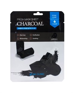 Тканевая маска для лица Уголь Fresh charcoal Mask Sheet 3w clinic