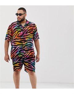 Комбинируемые разноцветные фестивальные шорты с тигровым принтом Jaded london