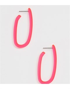 Эксклюзивные серьги кольца из резины неоново розового цвета Liars & lovers