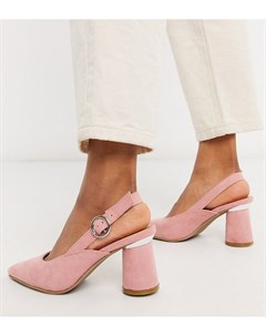 Розовые туфли лодочки с ремешком на пятке Simply Be wide fit Simply be wide fit