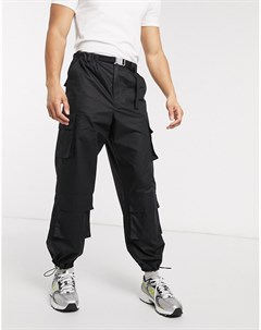 Черные широкие брюки карго Asos white