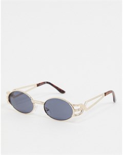 Солнцезащитные очки в золотистой металлической оправе в стиле 90 х Missguided