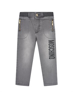 Серые джинсы из трикотажного денима детские Moschino