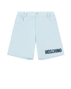 Голубые шорты с логотипом Moschino