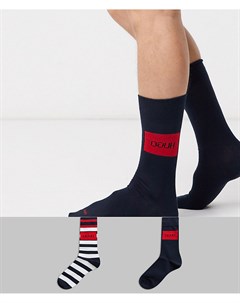 Набор из 2 пар носков с полосками и логотипом bodywear Hugo