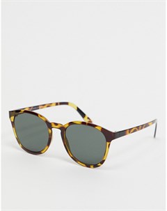 Круглые черепаховые солнцезащитные очки Le specs