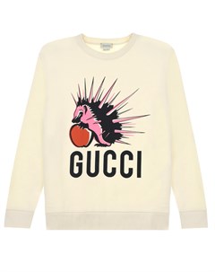 Белый свитшот с принтом еж детский Gucci