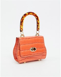 Оранжевая сумка с эффектом крокодиловой кожи Asos design