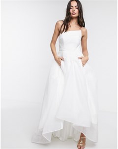 Белое платье макси из органзы Bariano
