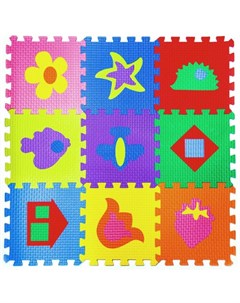 Игровой коврик Мягкий детский конструктор с вырубными картинками 33x33x1 8 см Janett