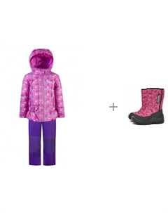 Комплект для девочки куртка полукомбинезон GWG 5322 и Nordman Lumi Сапоги детские на вертикальной ли Gusti