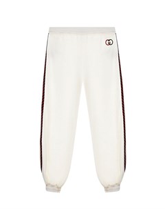 Белые спортивные брюки с лампасами детские Gucci
