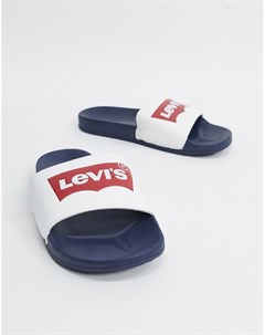 Темно синие шлепанцы с логотипом Levi's®