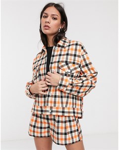 Оранжевый oversized жакет в клетку Asos design