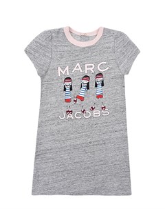 Серое платье футболка с принтом девочки детское Little marc jacobs