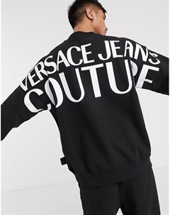 Черный свитер с крупной надписью на спине Versace Jeans Versace jeans couture