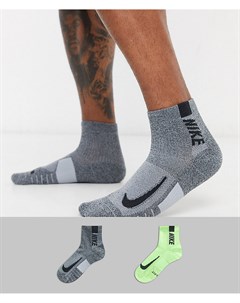 Набор из 2 пар неоновых носков с логотипом Nike running