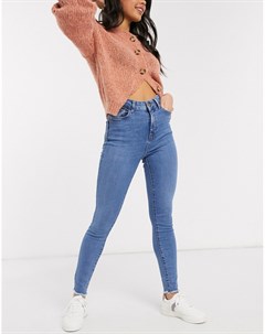 Синие моделирующие джинсы скинни New look