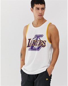 Белая майка с большим логотипом LA Lakers NBA New era
