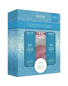 Ollin Ice Cream Набор Питательный шампунь 250мл Спрей кондиционер 250мл Спонж Ollin professional