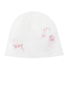 Трикотажная шапка с вышивкой Розы детская Dior