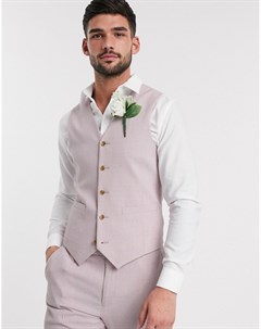 Розовый приталенный жилет wedding Asos design