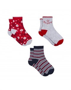 Носки детские 3 пары красный серый синий Для mothercare