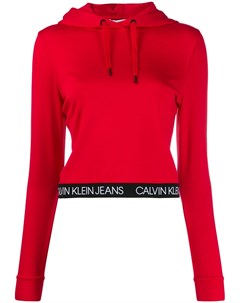 Укороченное худи с логотипом Calvin klein jeans