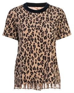 Трикотажная футболка с леопардовым принтом Sacai