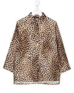 Рубашка с длинными рукавами и леопардовым принтом Monnalisa