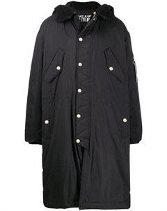 Стеганое пальто с капюшоном Versace jeans couture
