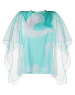 Блузка с прозрачными рукавами из тюля Kenzo