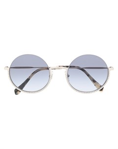 Солнцезащитные очки в круглой оправе с кристаллами Miu miu eyewear