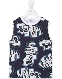 Жилет с принтом граффити Waves Msgm kids