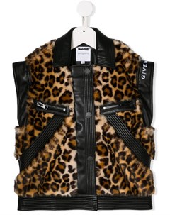 Куртка из искусственного меха с леопардовым принтом Givenchy kids